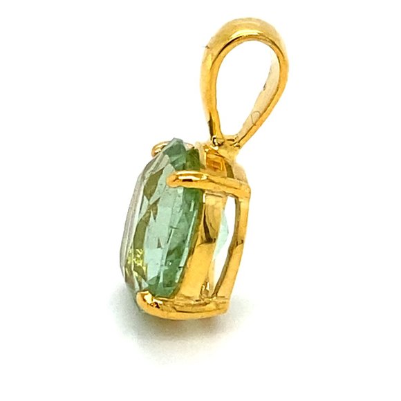 Mint Green Tourmaline 3.87ct Solid 14K Pendant - Picture 5 of 6